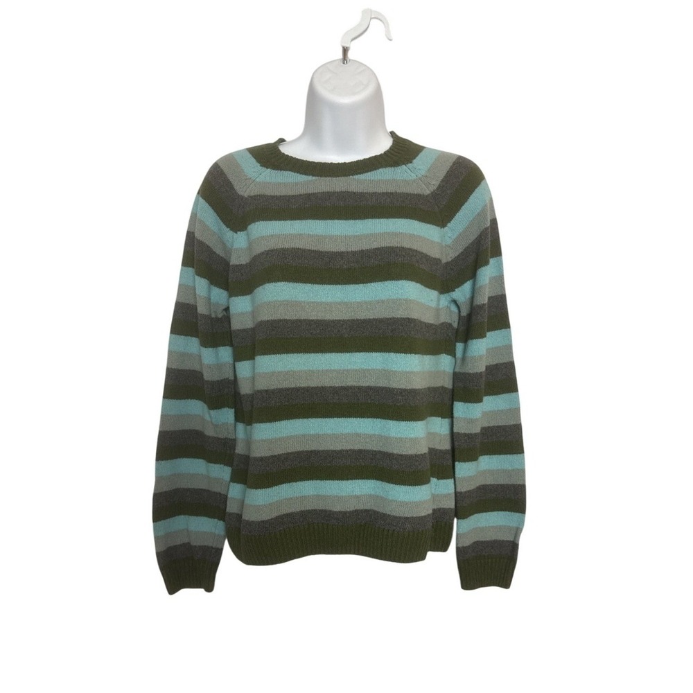 Columbia Womens Small Sweater Striped Crew Neck‎ Angora Blend Gorpcore Hiking